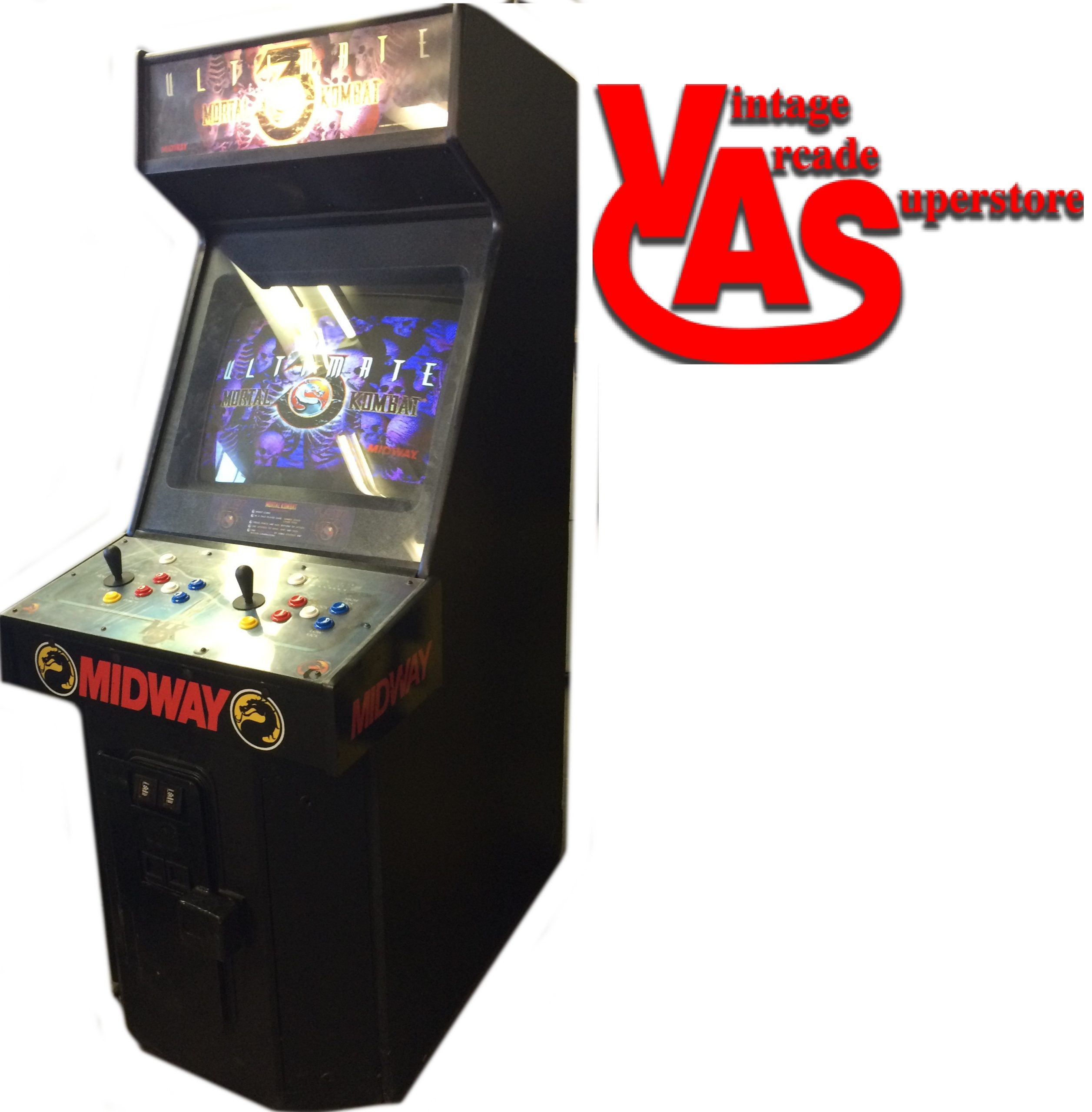 Ultimate Mortal Kombat 3 marquee (full size cabinet) – Szabo's Arcades