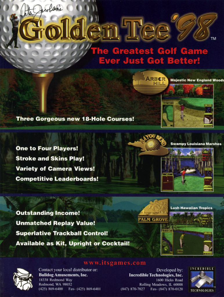 Golden Tee Golf 98 99 Or 2k Vintage Arcade Superstore 1614