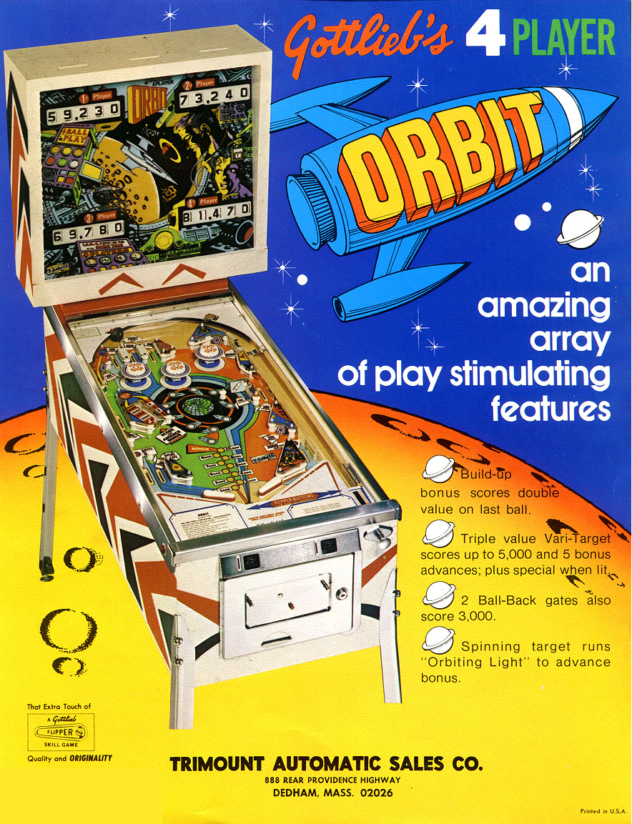 Orbit pinball game for sale- Vintage Arcade Superstore