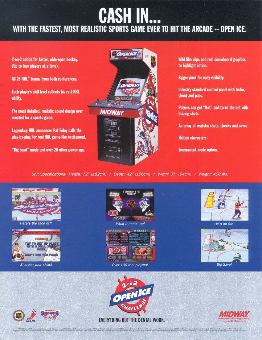 2 on 2 open ice challenge arcade for sale