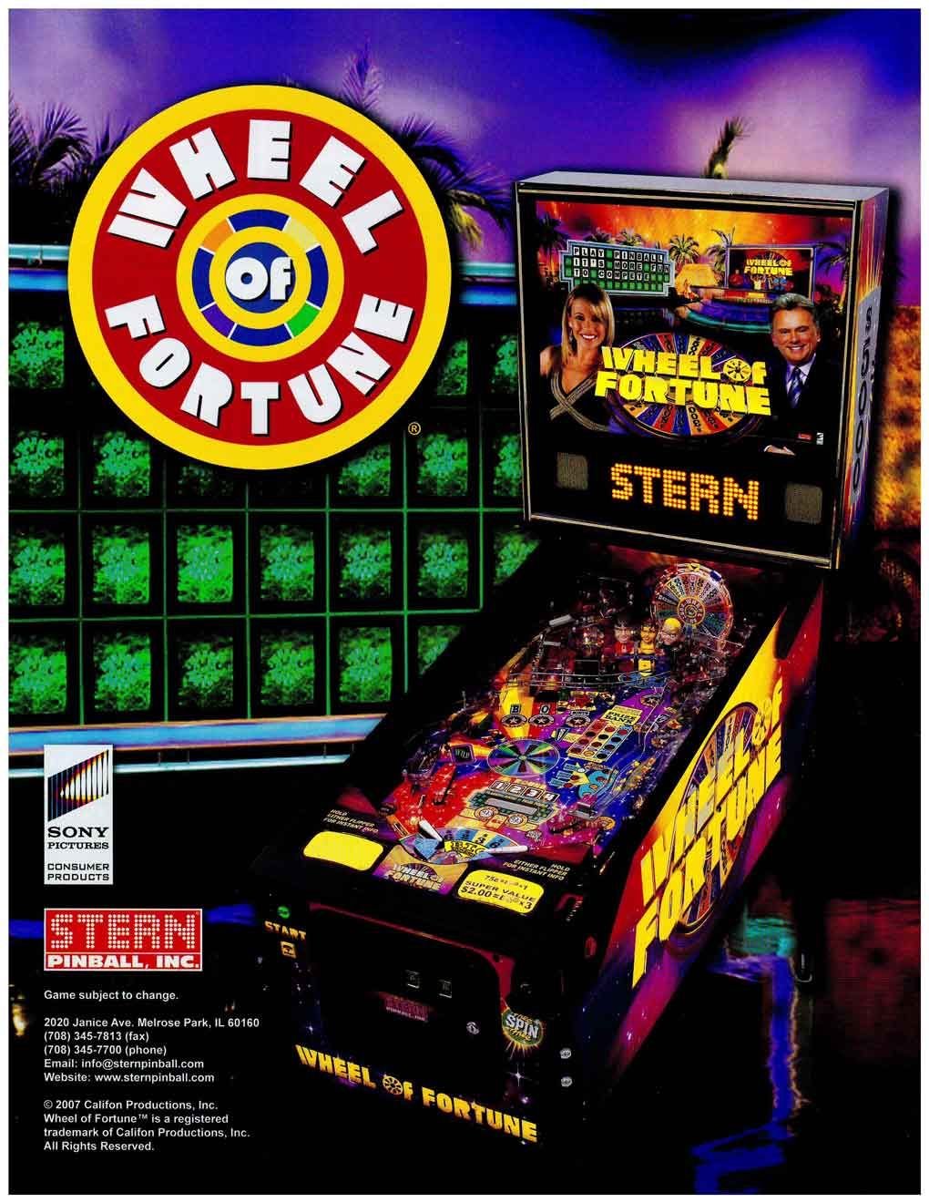 Wheel of Fortune Pinball Machine